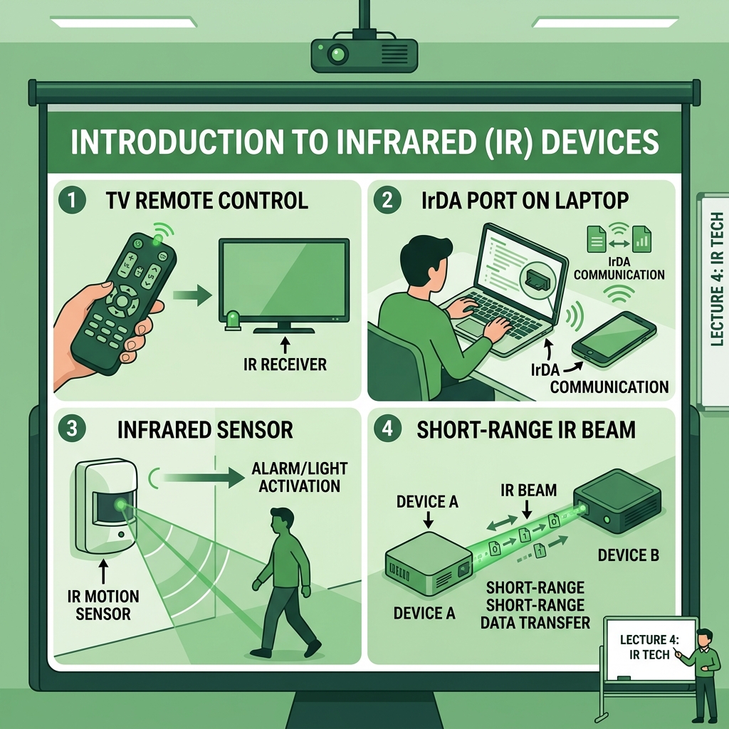 Perangkat infrared: remote TV, IrDA, sensor gerak